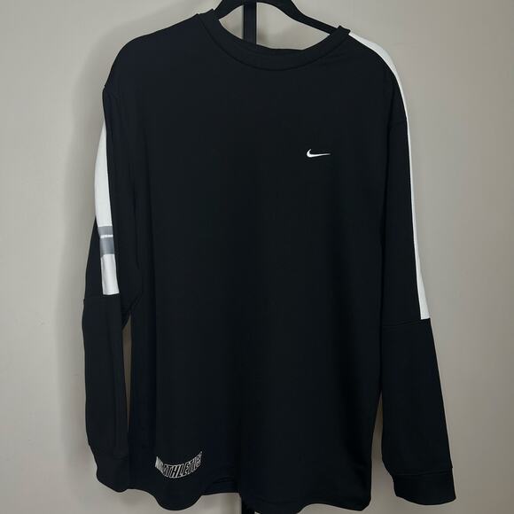 Nike Athletics Shirt-Large-vintage, long sleeve,‎ black white - Picture 1 of 4